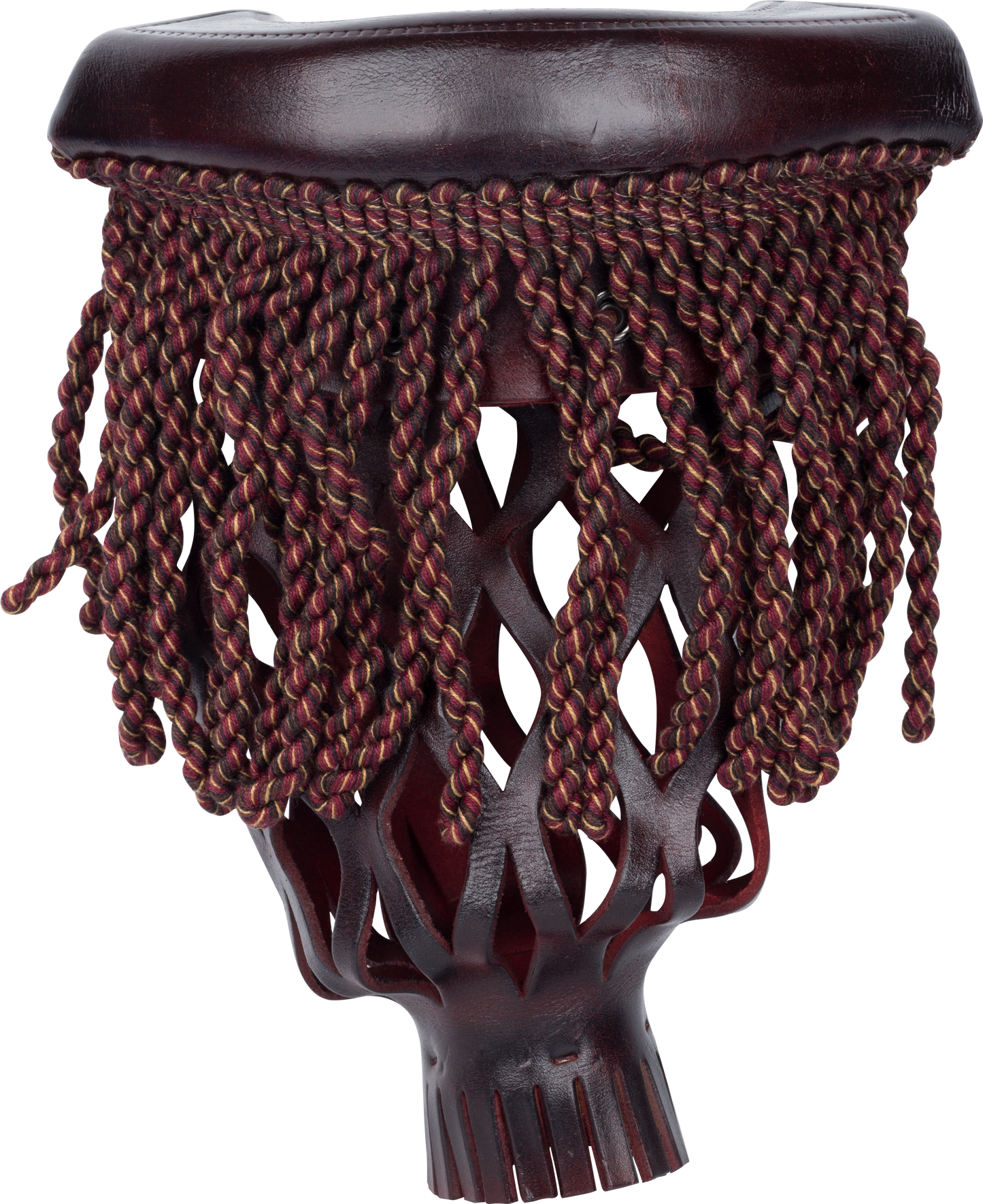 TPPK10 Burgundy Fringe Leather Pockets