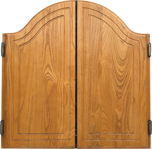 40-0255 Arched Oak Dart Cabinet