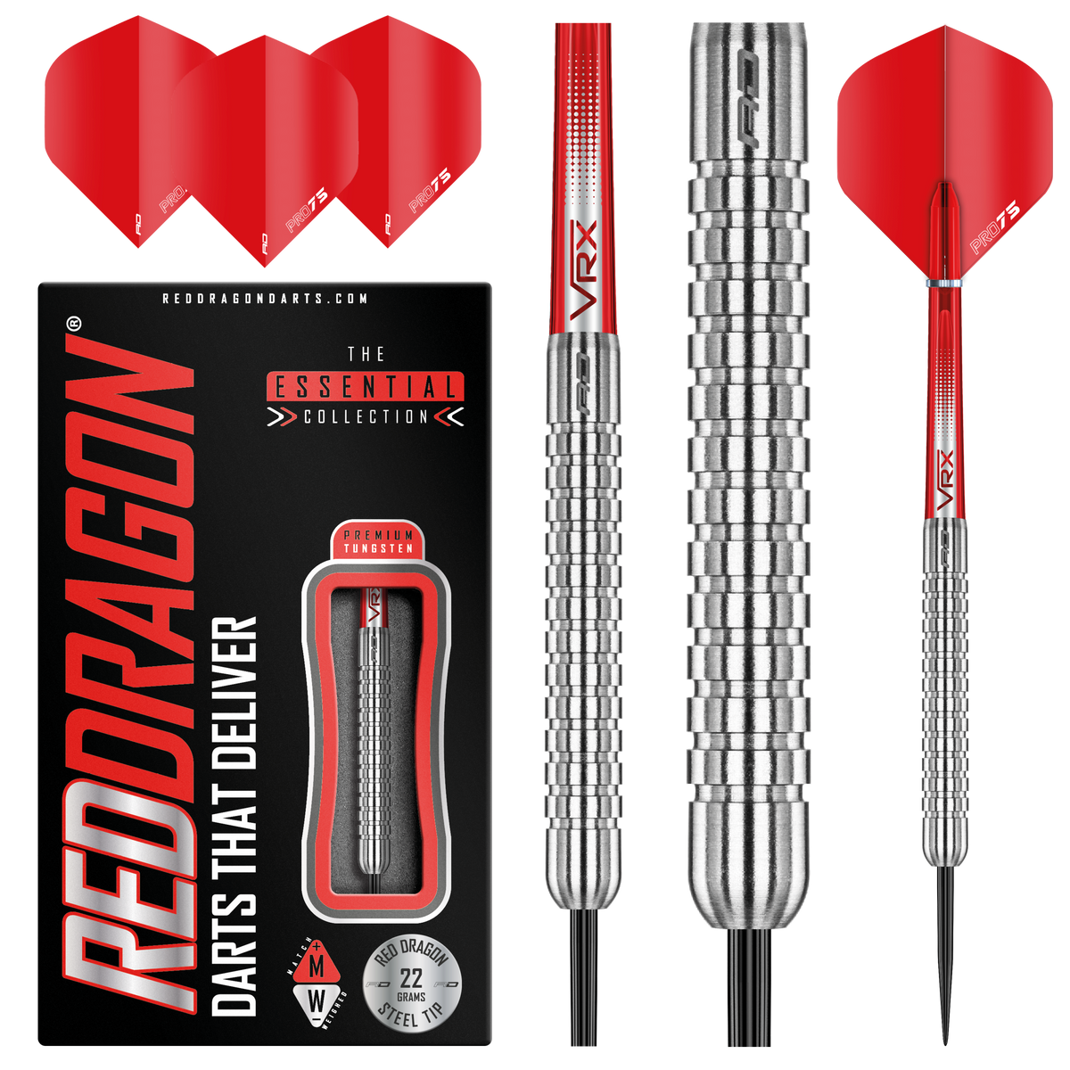 Red Dragon DRTRDHF Hell Fire Steel Tip Dart Set