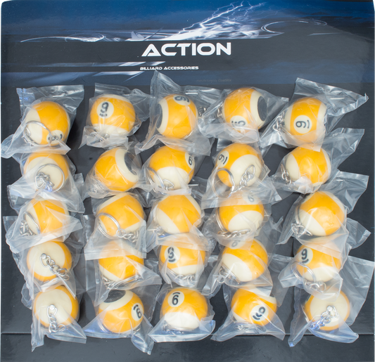 Action NI9SKR25 9-Ball Keychain Scuffer - Card of 25