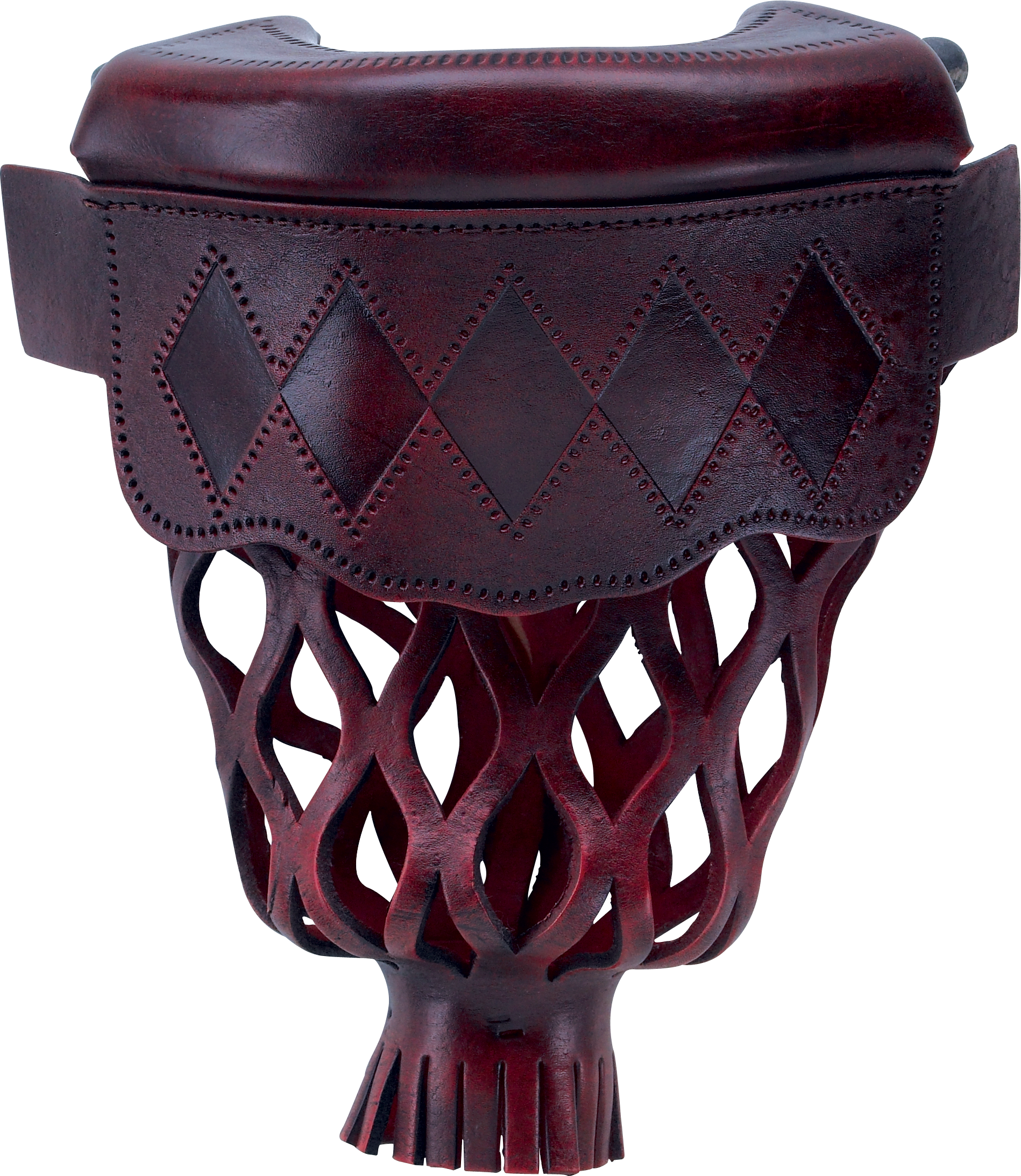 TPPK05 Burgundy Diamond Leather Shield Pockets