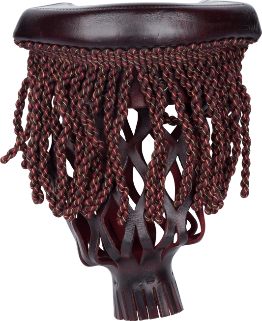 TPPK10 Burgundy Fringe Leather Pockets
