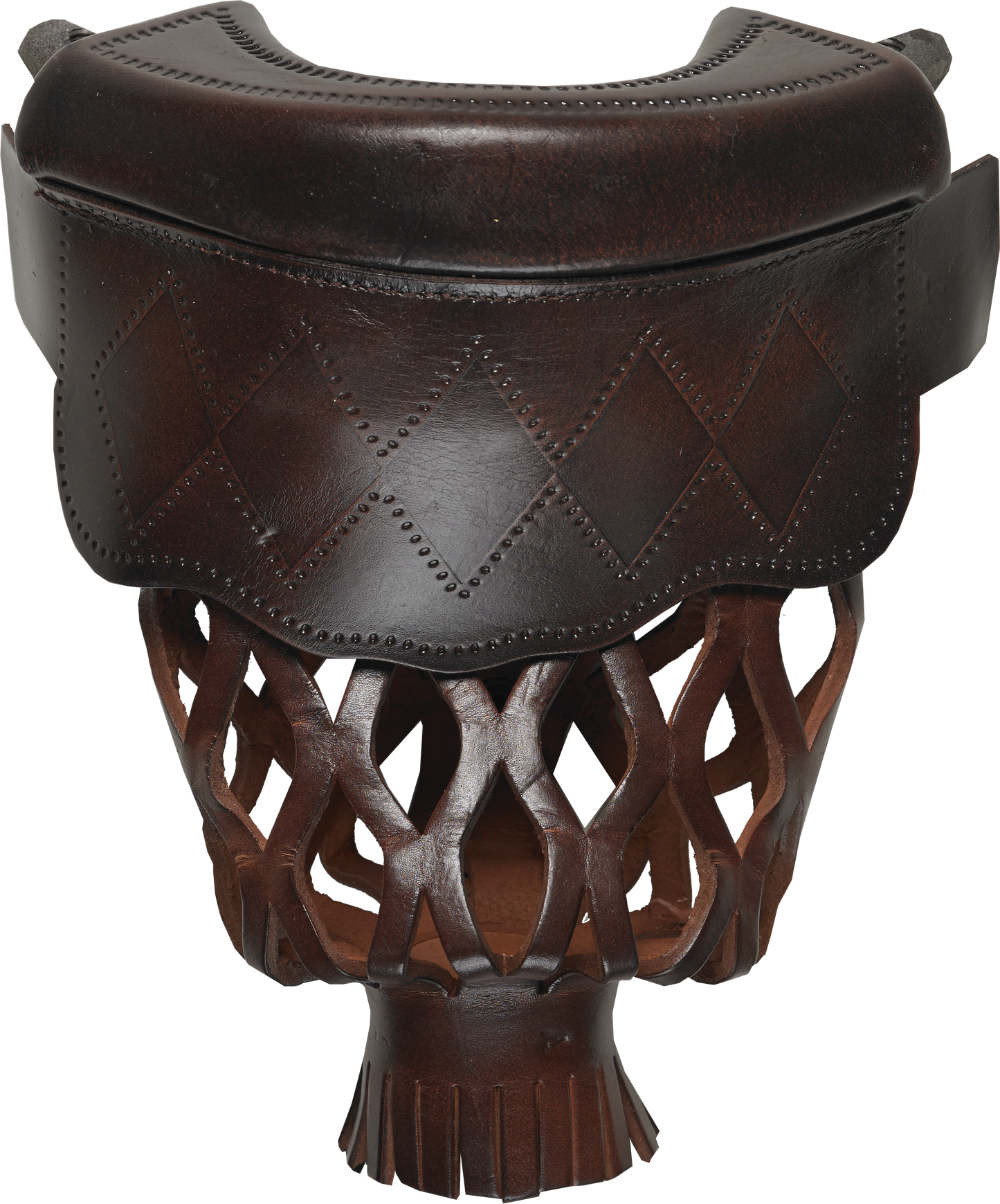 TPPK11 Dark Brown Diamond Leather Shield Pockets